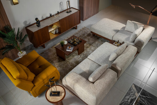 Wooden L Shape  Sofa